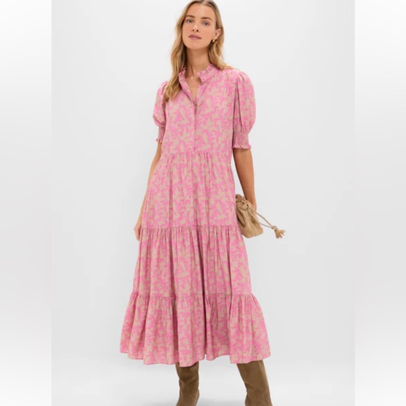 Hyacinth House Dresses & Skirts - NWT Tuckernuck Tan & Pink Vines Bennett Maxi Dress